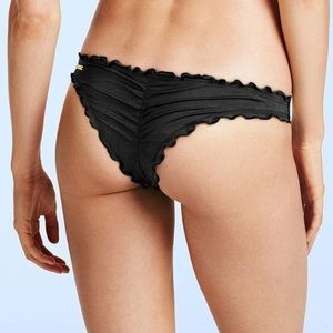 Victoria Secret black ruffled bikini bottoms